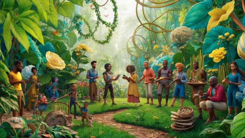 Microcosmic Survival: Crafting Ingenuity in a Living Garden